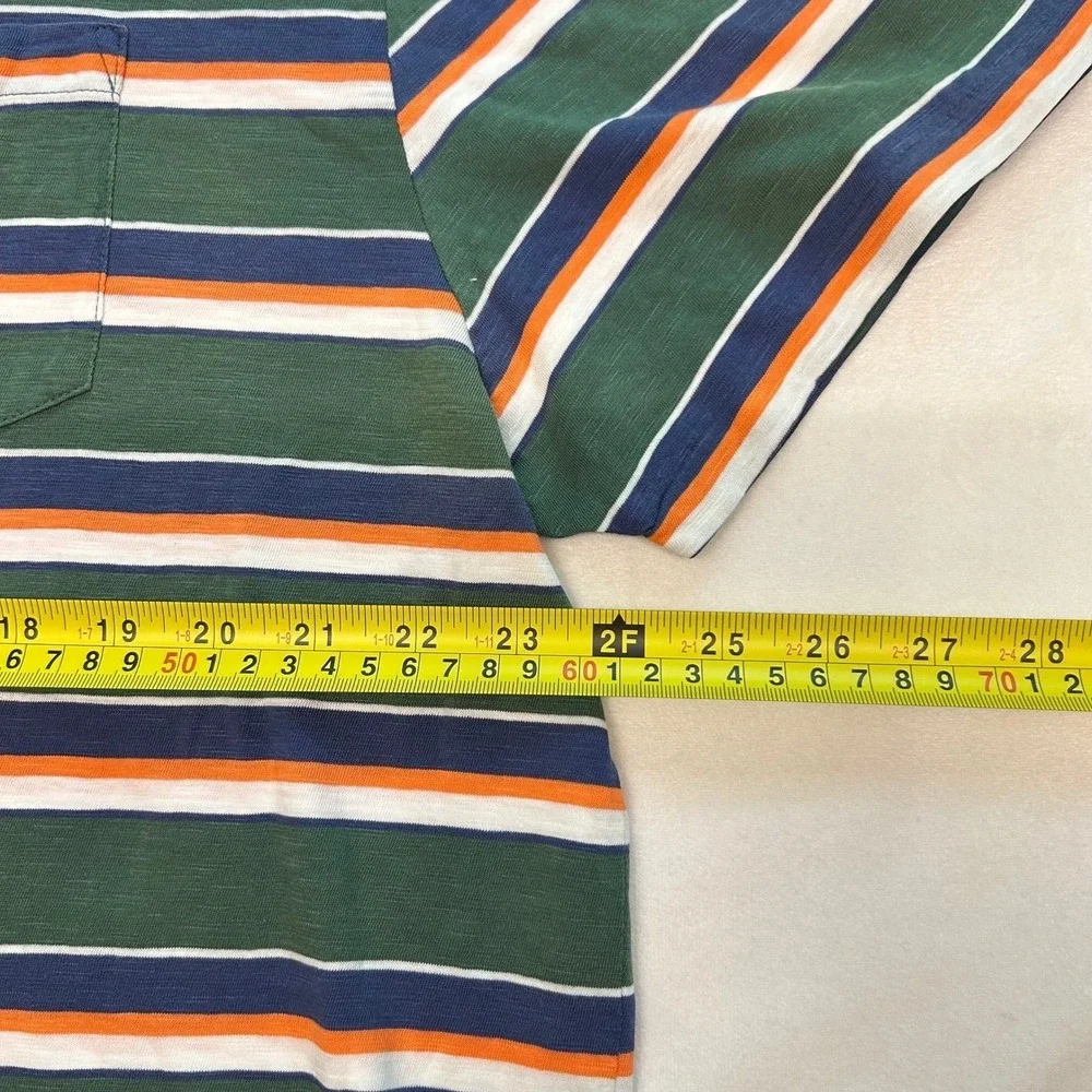 Polo Ralph Lauren Mens XL Classic Fit Striped Pocket T-Shirt Green Blue Orange